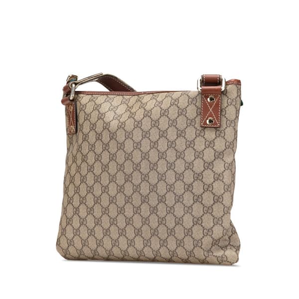 Pre-owned Gucci GG Supreme Web Crossbody Brown
