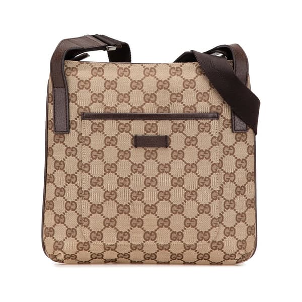 Pre-owned Gucci GG Canvas Crossbody Brown
