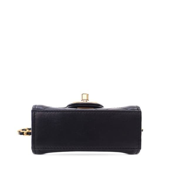 Pre-owned Chanel Mini Goatskin Chic Pearls Clutch On Chain Black