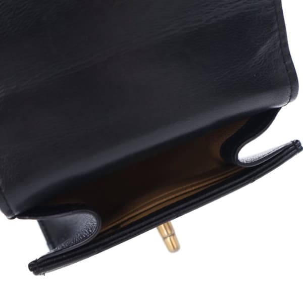 Pre-owned Chanel Mini Goatskin Chic Pearls Clutch On Chain Black