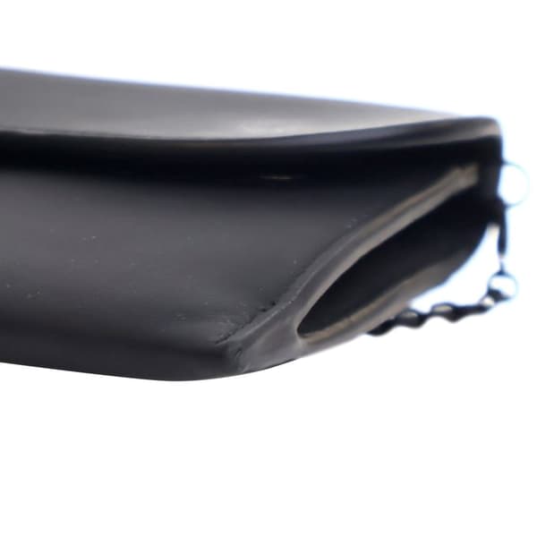 Pre-owned Dior Ultra Matte Calfskin Saddle Long Wallet With Chain Black