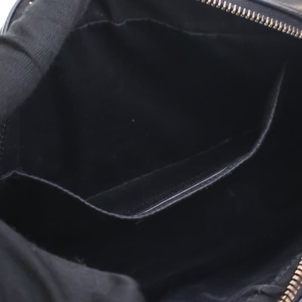 Pre-owned Saint Laurent Chevron Calfskin Monogram Monochrome Lou Camera Bag Black