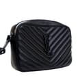 Miniatyrbilde 2 av 10: Pre-owned Saint Laurent Chevron Calfskin Monogram Monochrome Lou Camera Bag Black