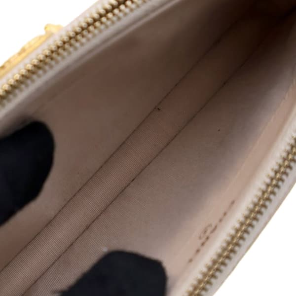 Pre-owned Chanel Small Chevron Crumpled Lambskin Boy Clutch With Chain Brown