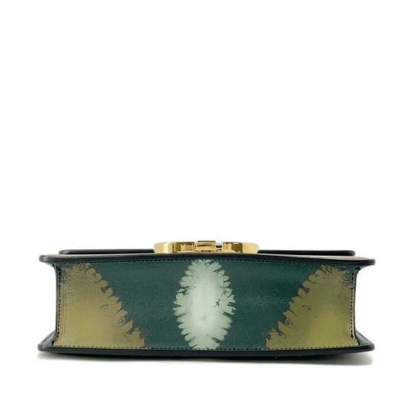 Pre-owned Dior Calfskin Tie Dye 30 Montaigne Flap Green