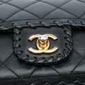 Miniatyrbild 7 av 10: Pre-owned Chanel Quilted Lambskin Whipstitch Single Flap Black