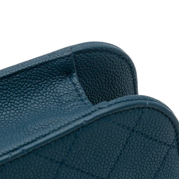 Pre-owned Chanel Paris Cuba Quilted Caviar Thread Around Flap Blue