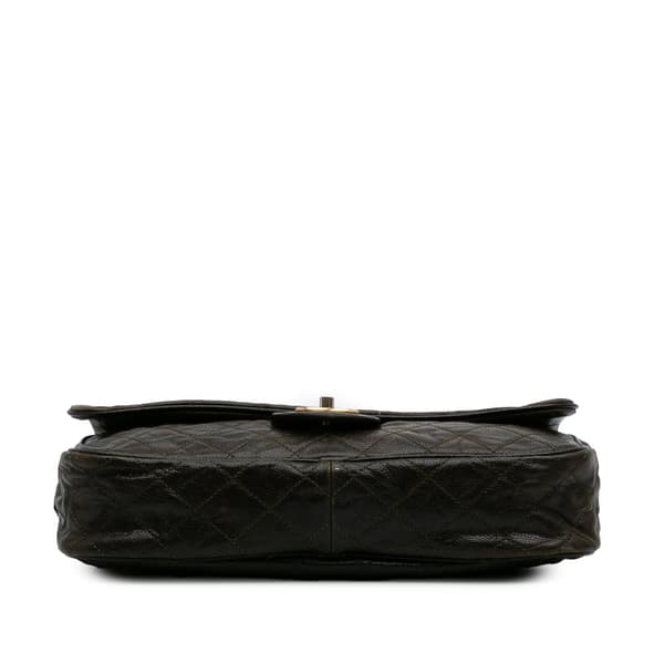 Pre-owned Chanel Large Quilted Glazed Caviar Shiva Flap Brown