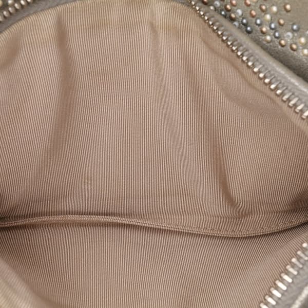 Pre-owned Chanel CC Iridescent and Studded Calfskin Flap Clutch on Chain Silver