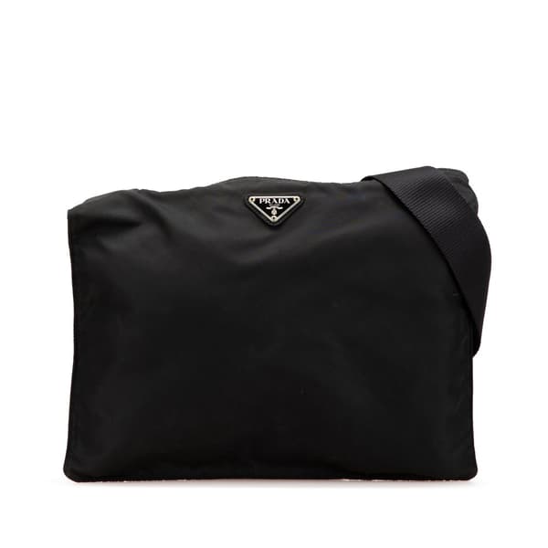 Pre-owned Prada Tessuto Zip Top Crossbody Black