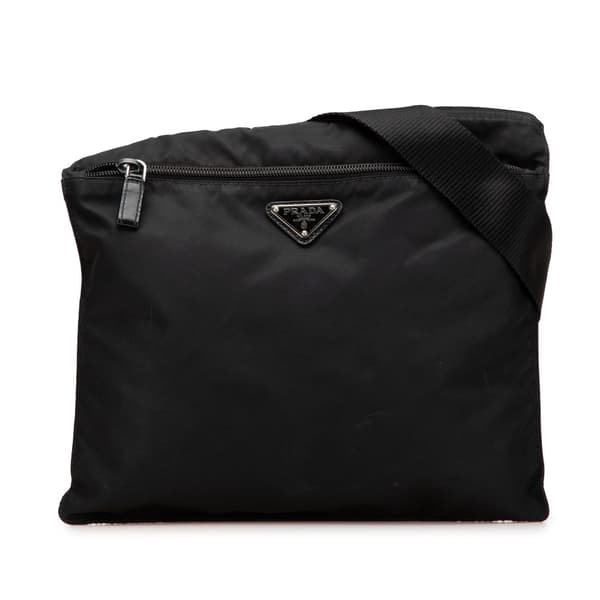 Pre-owned Prada Tessuto Zip Top Crossbody Black