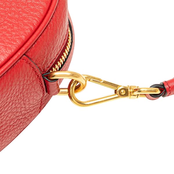 Pre-owned Prada Vitello Daino Dome Crossbody Red