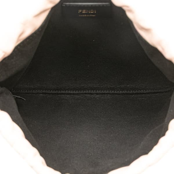 Pre-owned Fendi Small Leather Logo Drawstring Crossbody Pink