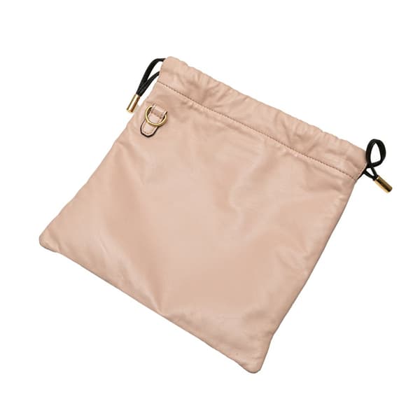 Pre-owned Fendi Small Leather Logo Drawstring Crossbody Pink