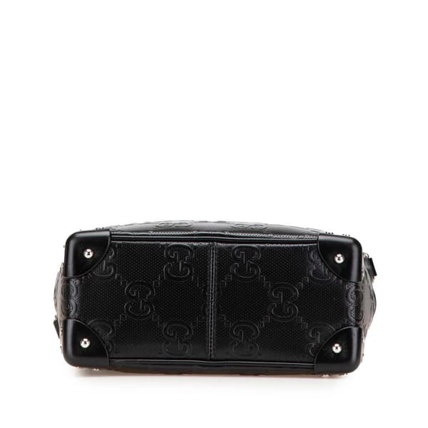 Pre-owned Gucci GG Embossed Leather Crossbody Black