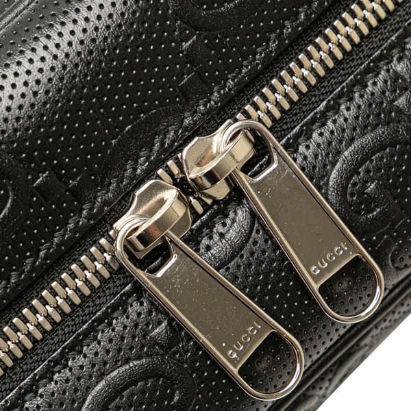 Pre-owned Gucci GG Embossed Leather Crossbody Black