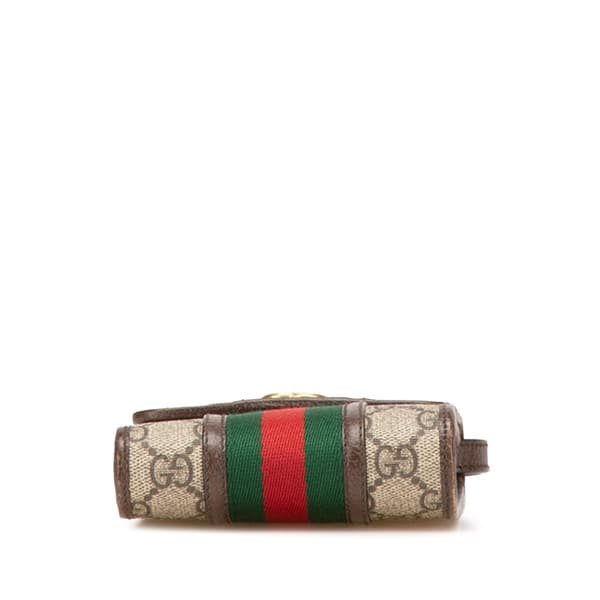 Pre-owned Gucci Mini GG Supreme Web Ophidia Crossbody Brown