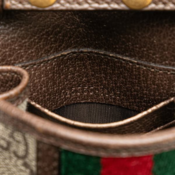 Pre-owned Gucci Mini GG Supreme Web Ophidia Crossbody Brown