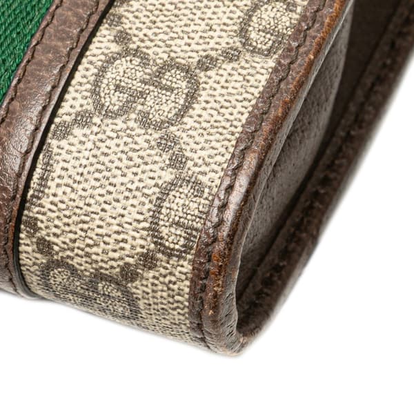 Pre-owned Gucci Mini GG Supreme Web Ophidia Crossbody Brown