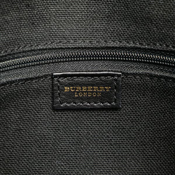 Pre-owned Burberry Nova Check Trimmed Canvas Crossbody Black