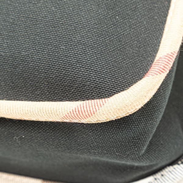 Pre-owned Burberry Nova Check Trimmed Canvas Crossbody Black