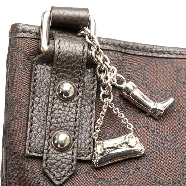 Pre-owned Gucci GG Nylon Jolicoeur Crossbody Brown