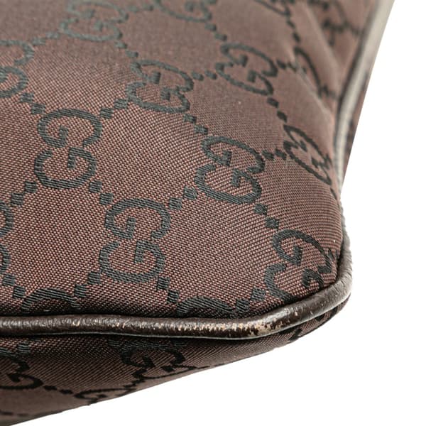Pre-owned Gucci GG Nylon Jolicoeur Crossbody Brown