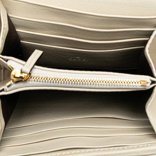 Pre-owned Gucci Medium Calfskin Blondie Wallet on Chain White