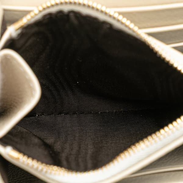 Pre-owned Gucci Medium Calfskin Blondie Wallet on Chain White