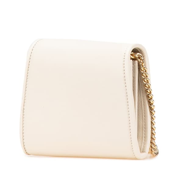 Pre-owned Gucci Medium Calfskin Blondie Wallet on Chain White