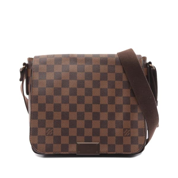 Pre-owned Louis Vuitton Damier Ebene District PM Brown