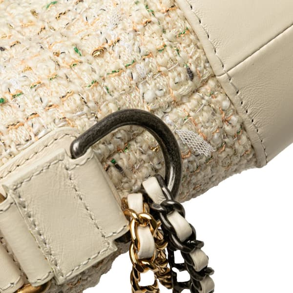 Pre-owned Chanel Small Tweed and Calfskin Gabrielle Crossbody Brown