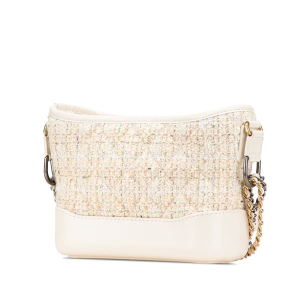 Pre-owned Chanel Small Tweed and Calfskin Gabrielle Crossbody Brown