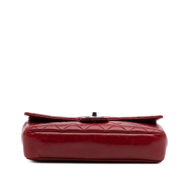 Pre-owned Chanel Medium Glazed Calfskin Duo Color Flap Red