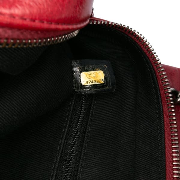 Pre-owned Chanel Medium Glazed Calfskin Duo Color Flap Red