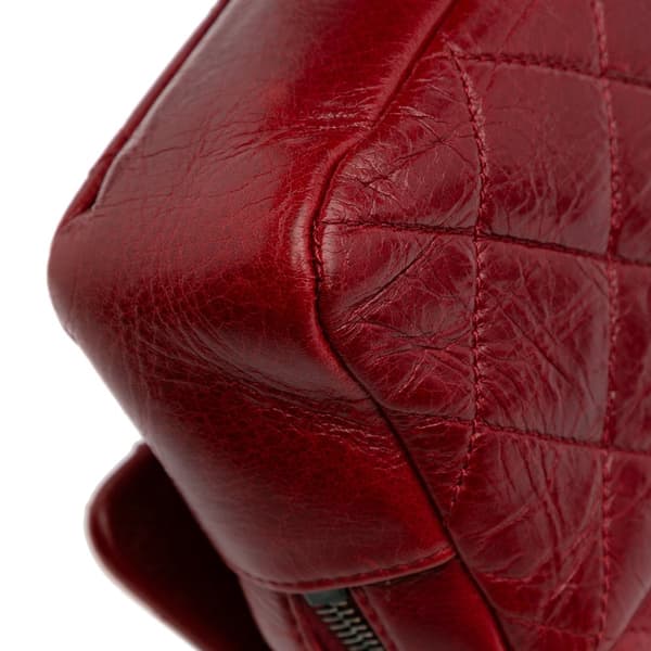 Pre-owned Chanel Medium Glazed Calfskin Duo Color Flap Red
