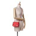 Miniatyrbild 10 av 10: Pre-owned Chanel Mini Square Classic Lambskin Single Flap Red