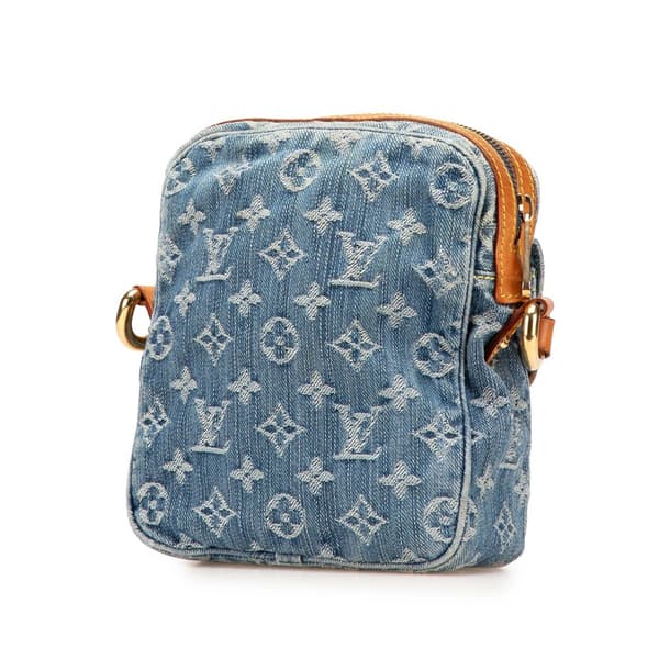 Pre-owned Louis Vuitton Monogram Denim Camera Bag Blue