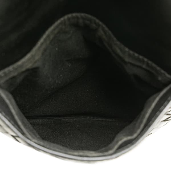 Pre-owned Bottega Veneta Nappa Intrecciato Front Pocket Crossbody Black