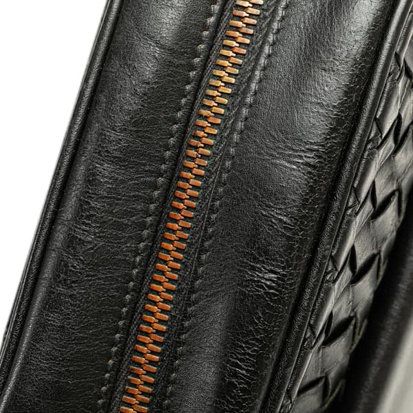 Pre-owned Bottega Veneta Nappa Intrecciato Front Pocket Crossbody Black
