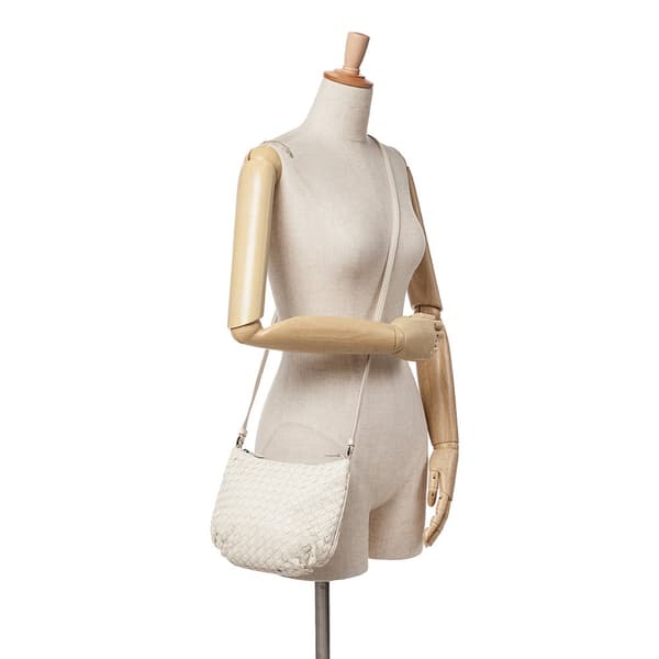 Pre-owned Bottega Veneta Nappa Intrecciato Crossbody White