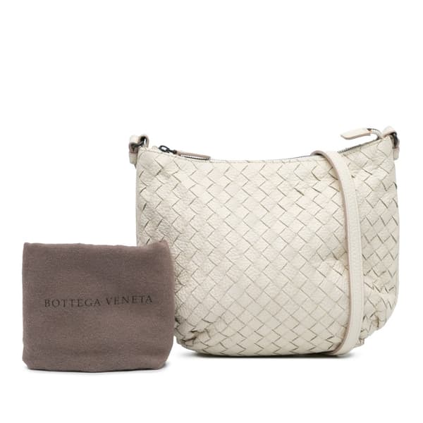 Pre-owned Bottega Veneta Nappa Intrecciato Crossbody White