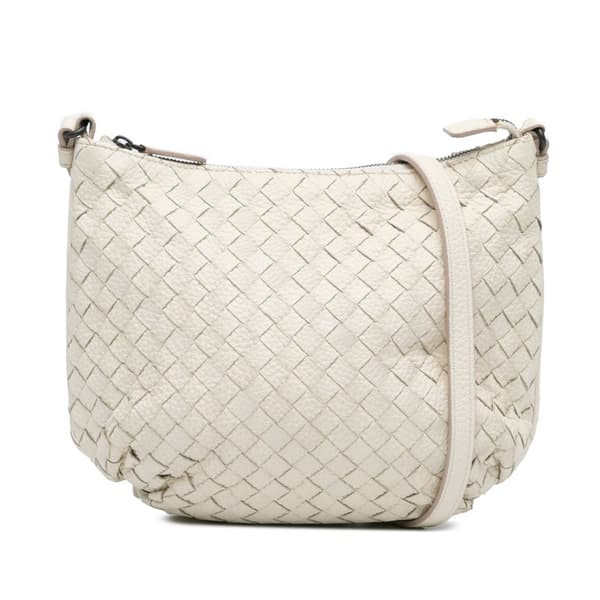Pre-owned Bottega Veneta Nappa Intrecciato Crossbody White