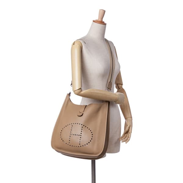 Pre-owned Hermès Clemence Evelyne II GM Brown