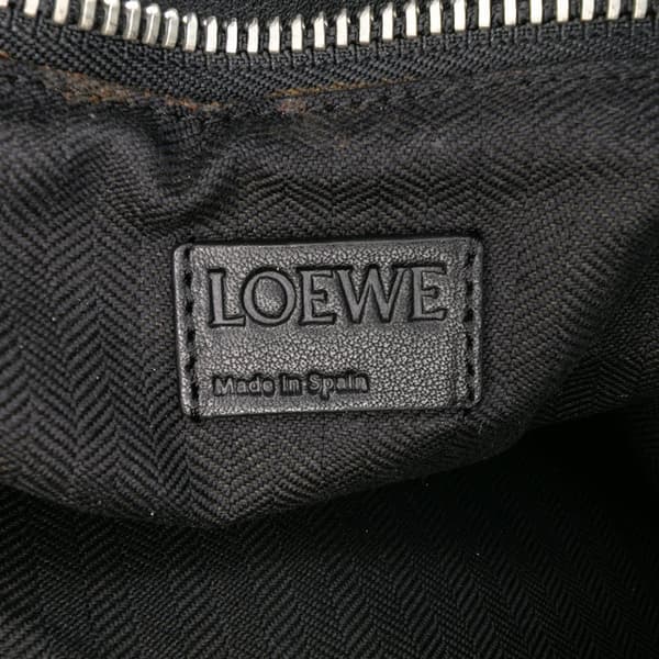 Pre-owned LOEWE XL Leather and Wool Tartan Puzzle Crossbody Black