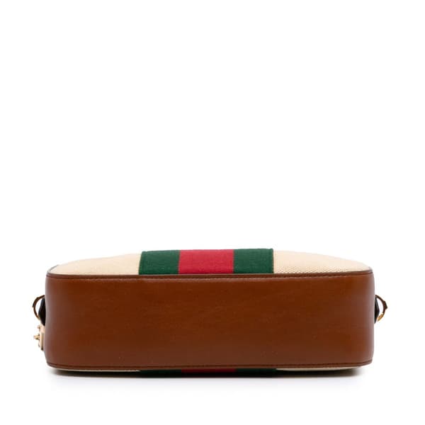 Pre-owned Gucci Canvas Web Camera Bag Brown