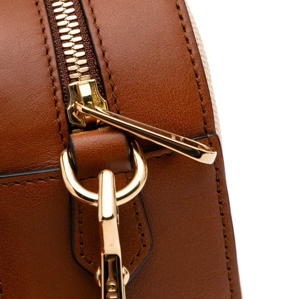 Pre-owned Gucci Canvas Web Camera Bag Brown