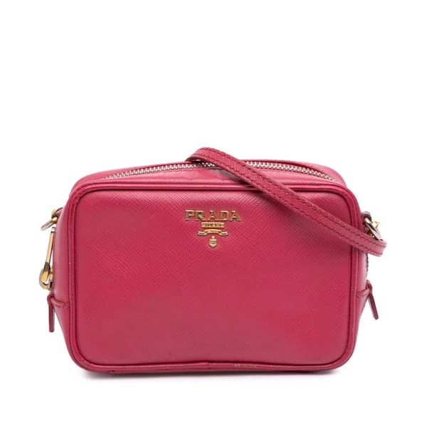 Pre-owned Prada Mini Saffiano Camera Bag Pink