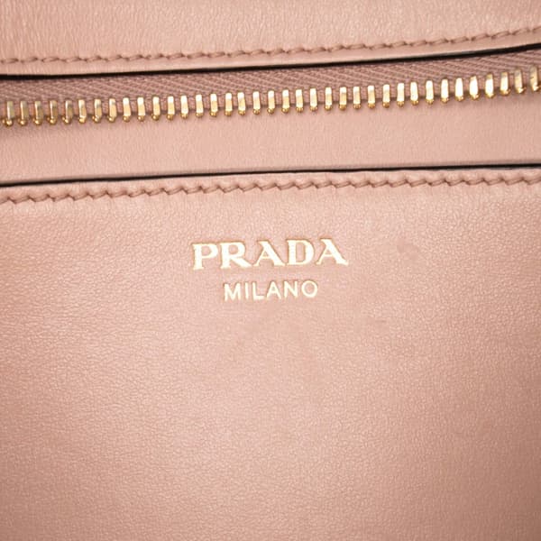 Pre-owned Prada Saffiano and City Calf Esplanade Crossbody Brown