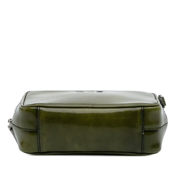 Pre-owned Prada Mini Spazzolato Camera Bag Green